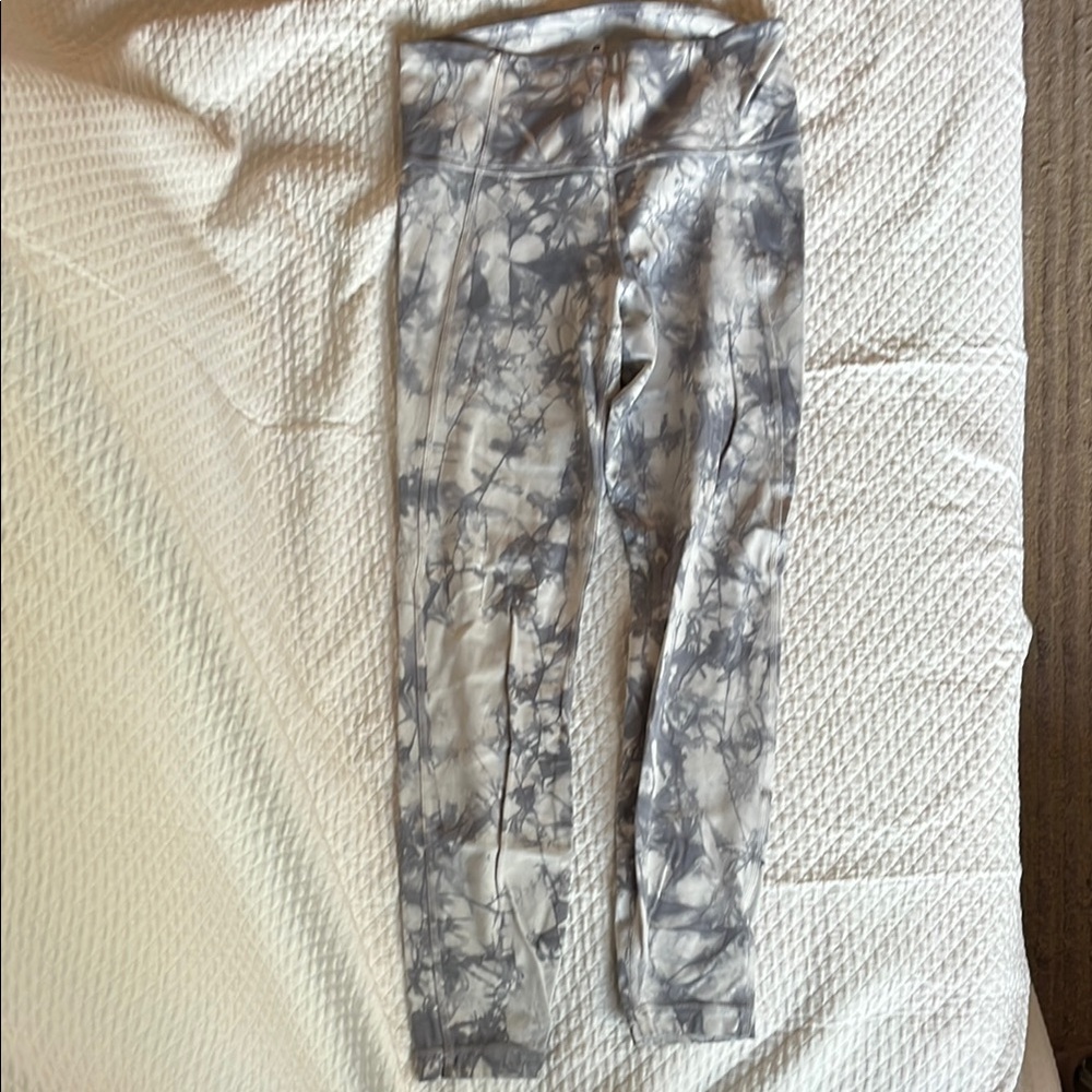 Light blue and White Tie-Dye Leggings